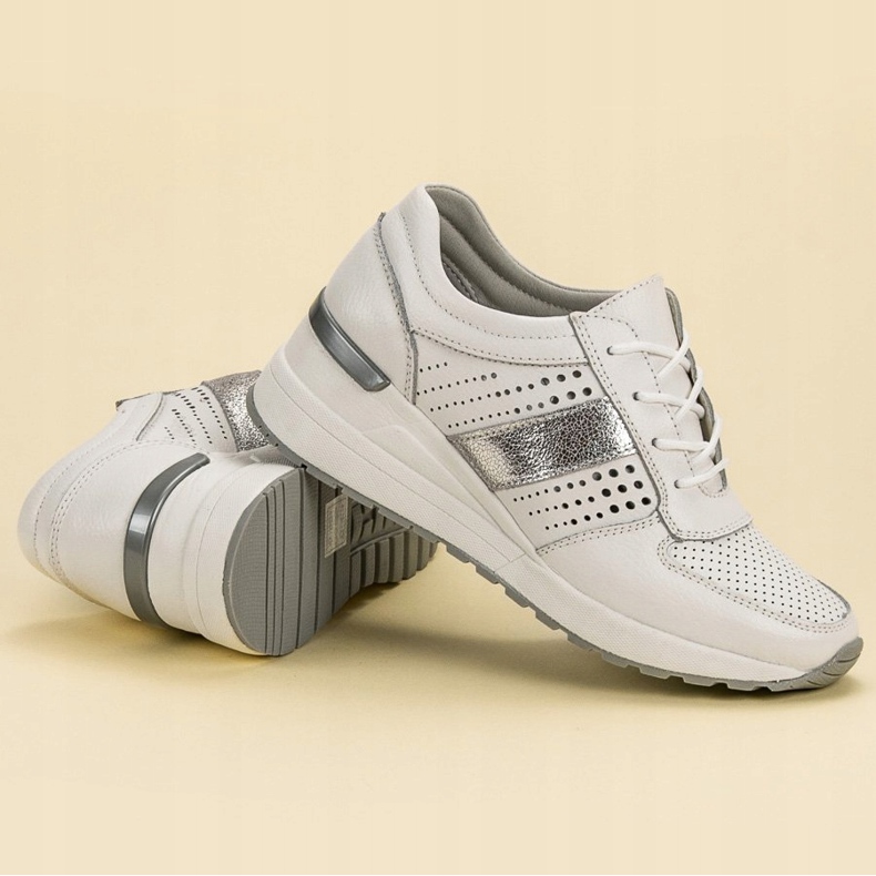 Filippo Sneakers aus Leder mit Keilabsatz weiß 1