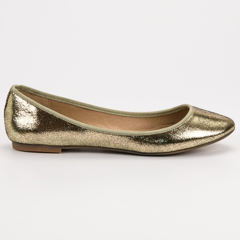 SHELOVET Glänzende Ballerinas golden 2
