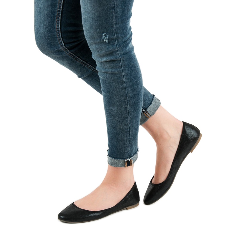 SHELOVET Schwarze Ballerinas 2
