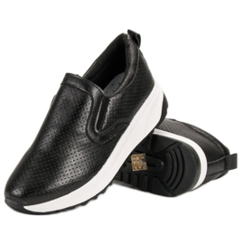 SHELOVET Schwarze Slip-On Schuhe 1
