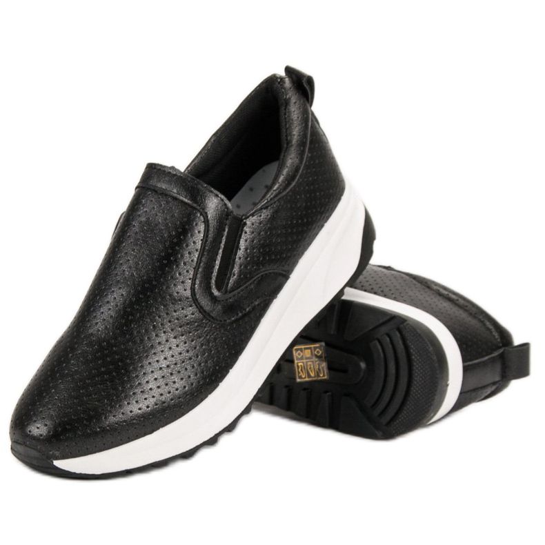 SHELOVET Schwarze Slip-On Schuhe 1