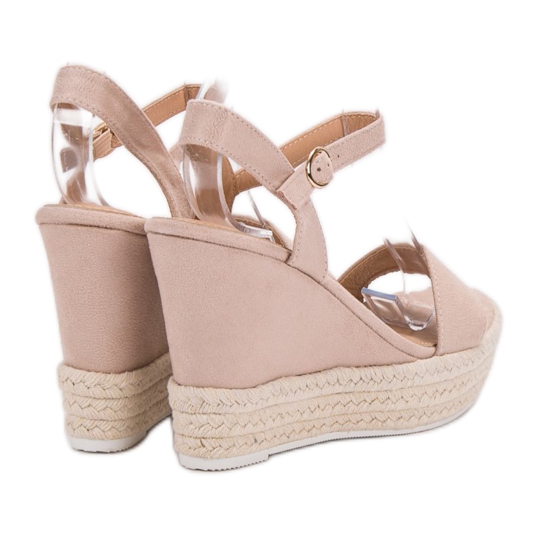 Ideal Shoes Stylische Keilsandalen beige 1