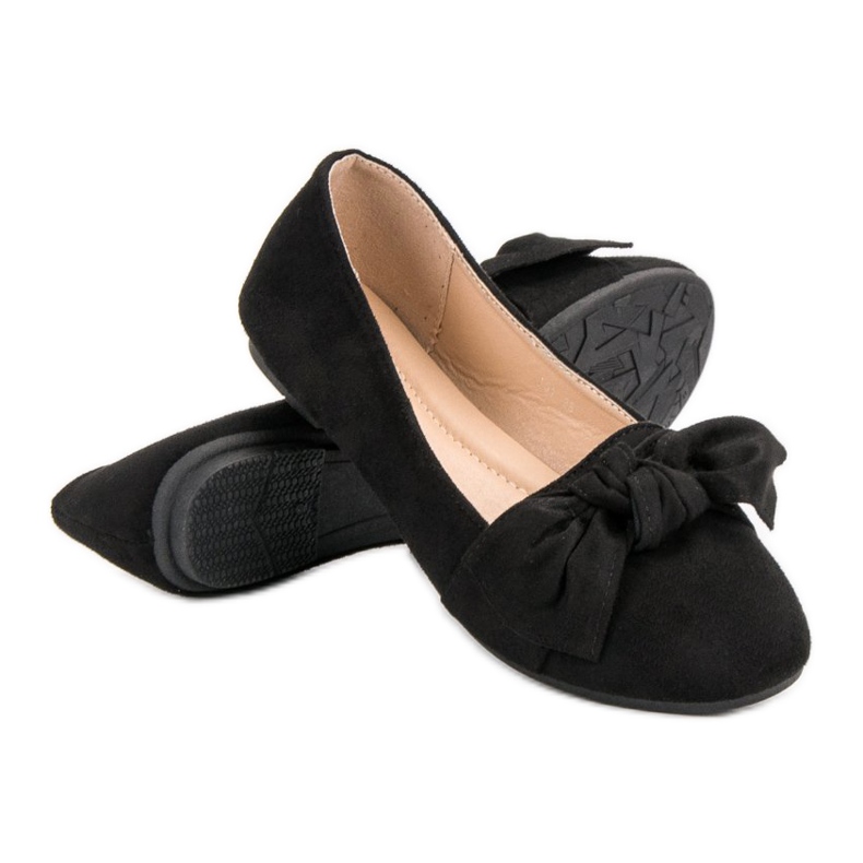 Queen Vivi Ballerinas aus Wildleder schwarz 1