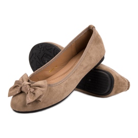 JESSY ROSS Ballerina mit Schleife braun 1