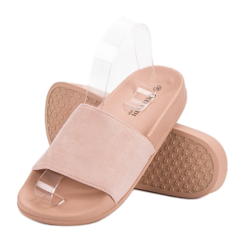 Queen Vivi Bequeme Wildleder Hausschuhe rosa 1