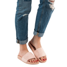 Queen Vivi Bequeme Wildleder Hausschuhe rosa 2