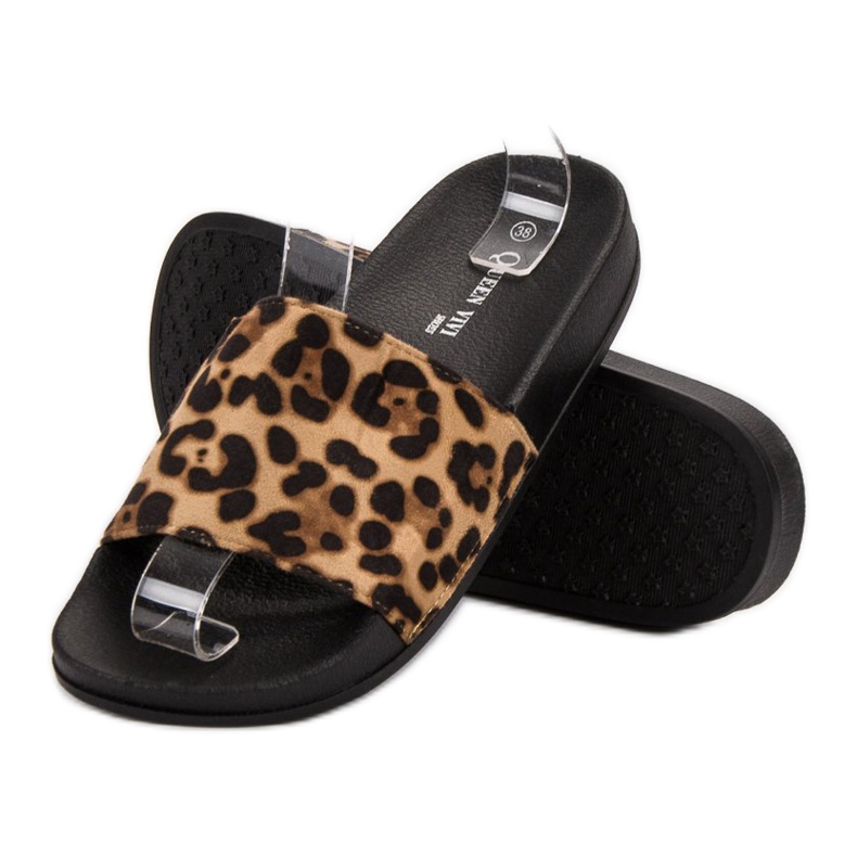 Queen Vivi Bequeme Wildleder Hausschuhe braun 1