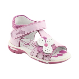 Rosa Sandalen mit Blumen Ren But 1406 weiß 2