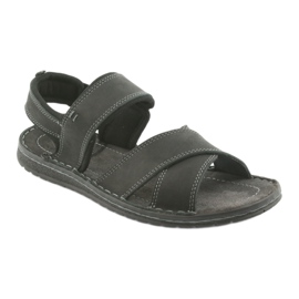 Riko Leder -Männer Sports Sandalen schwarz 852 1