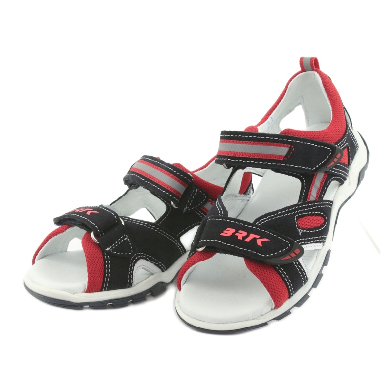 Bartek Ledersandalen Jungen Klettverschluss 16176 Marine-rot blau 3