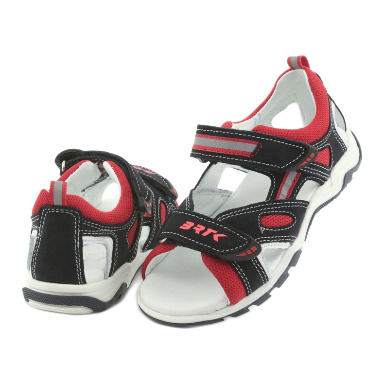 Bartek Ledersandalen Jungen Klettverschluss 16176 Marine-rot blau 4