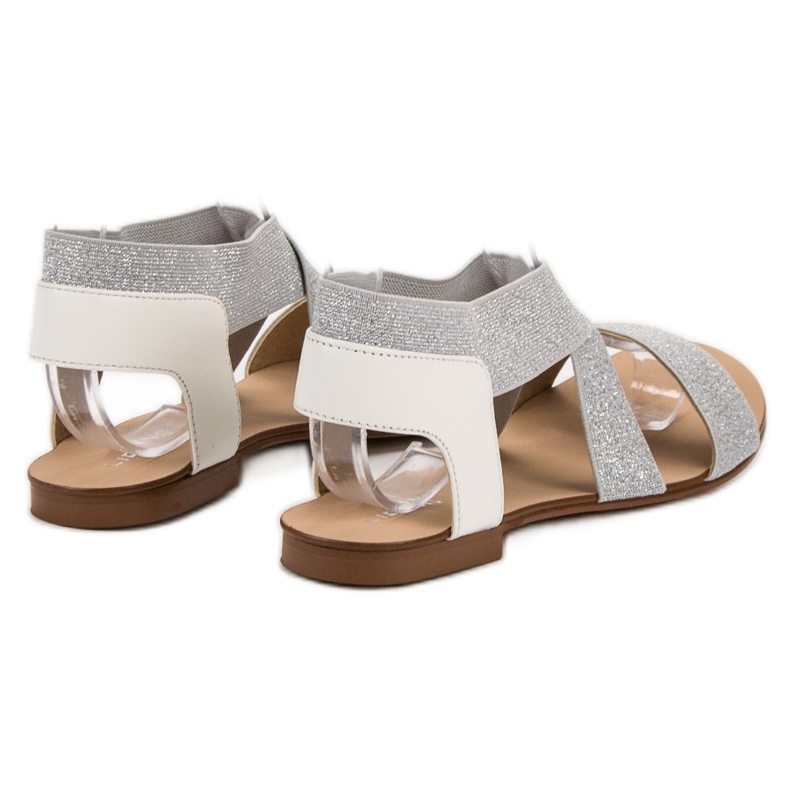 SHELOVET Elegante flache Sandalen grau 1