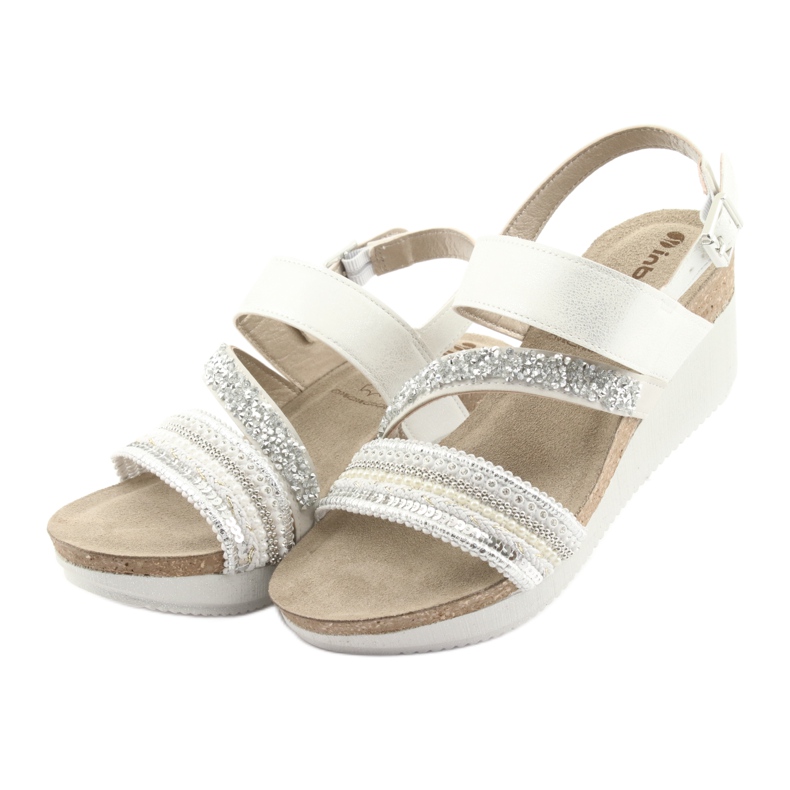 Keilsandalen INBLU EN009 silber weiß grau 3