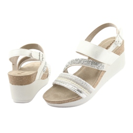 Keilsandalen INBLU EN009 silber weiß grau 4