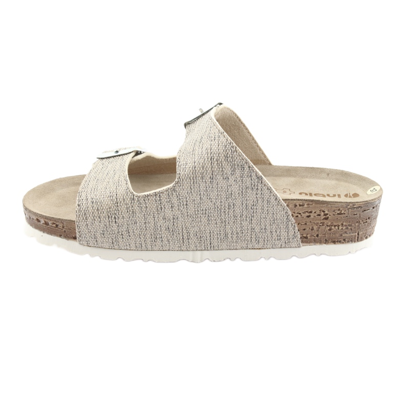 Beige Inblu NM013 Hausschuhe für Damen mit Silberpartikeln braun grau 2