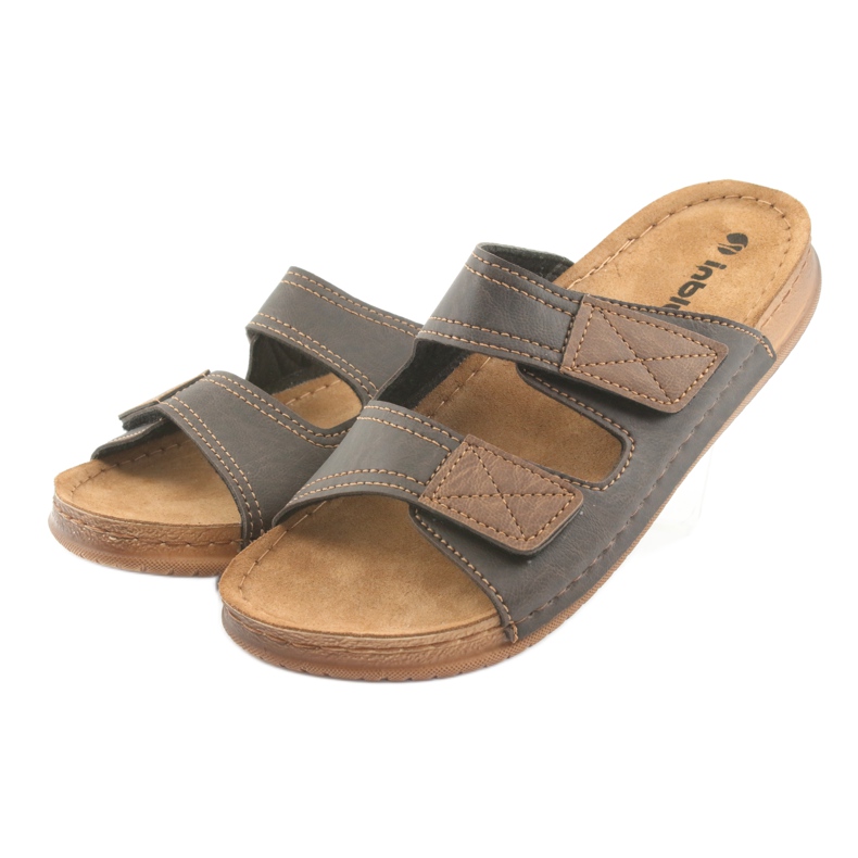 Herren Inblu TH015 braune Hausschuhe 3