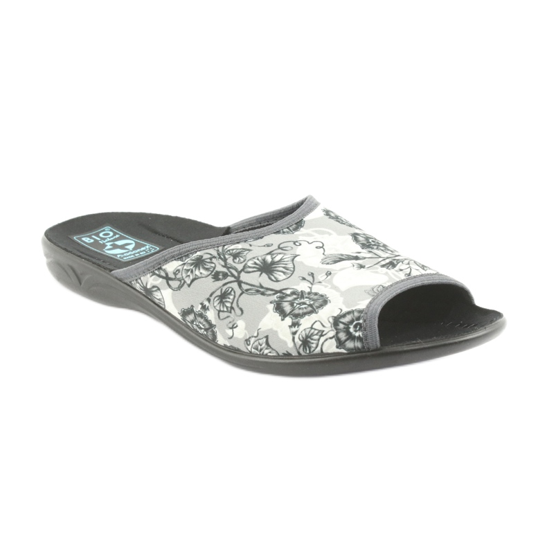 Damenhausschuhe Adanex 23981 grau schwarz ecru 1