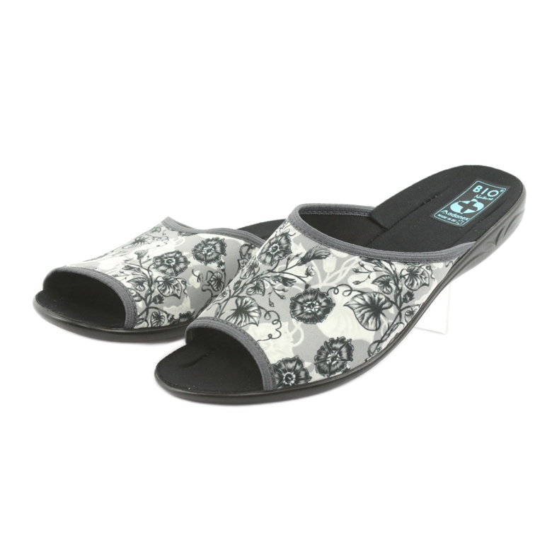 Damenhausschuhe Adanex 23981 grau schwarz naturfarben 3