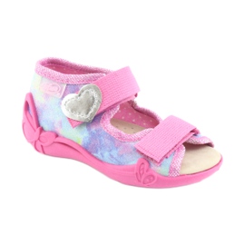 Befado Kinderschuhe 342P005 Regenbogen blau grau gelb rosa 2