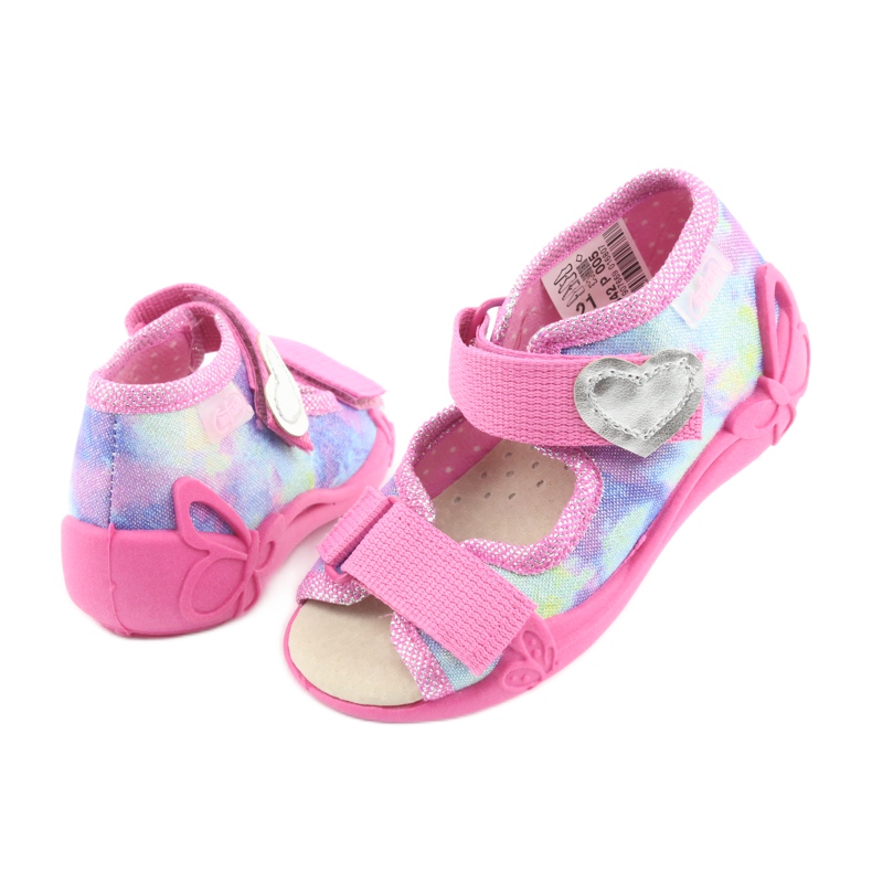 Befado Kinderschuhe 342P005 Regenbogen blau grau gelb rosa 1