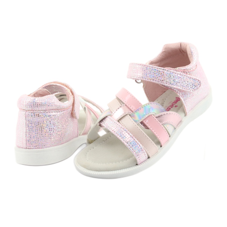 American Club GC26 rosa Mädchensandalen grau 4