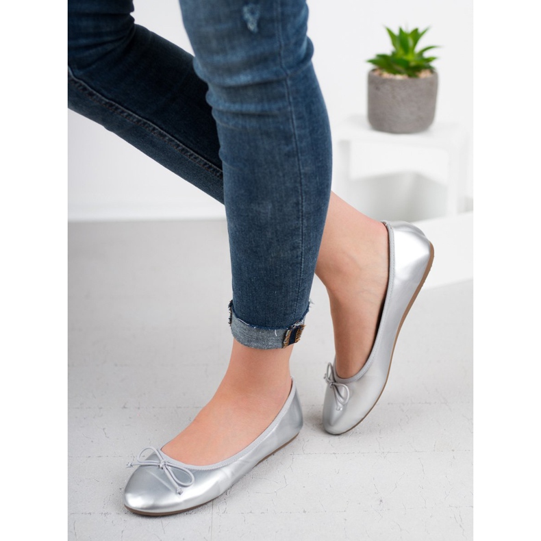 Renda Ballerina mit Schleife grau 2