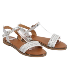 Silberne Damensandalen K-11 Silver grau 1