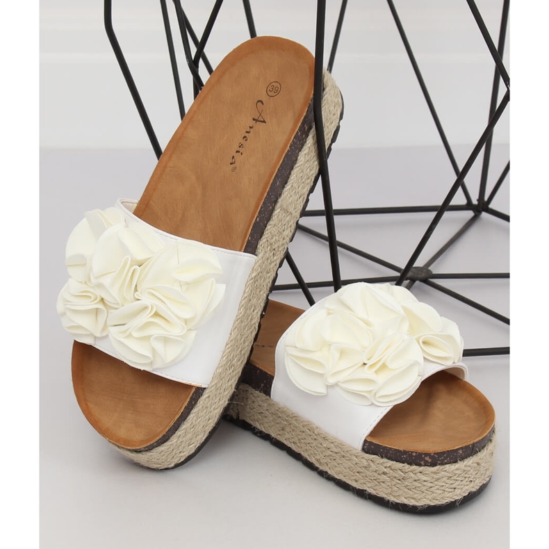Weiße Espadrilles-Hausschuhe N-35 Weiß 1
