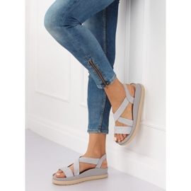 Graue Sandalen für Damen G-199 Grau 1