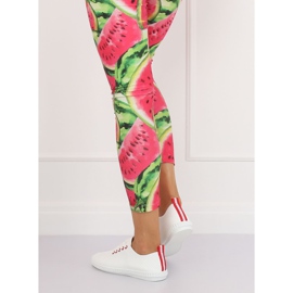 Weiße und rote Sneakers für Damen B111-17 WEISS / ROT 2