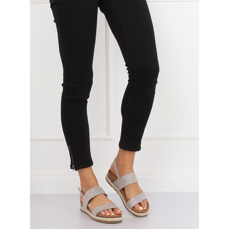 Graue Sandalen auf Korksohle CH-118 Grau 1