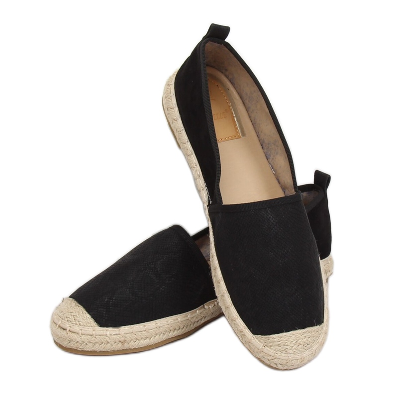 Schwarze Damen Espadrilles A629-ESP-1 Schwarz 1