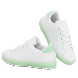 Weiße und grüne Sneakers für Damen 9118 Green 1