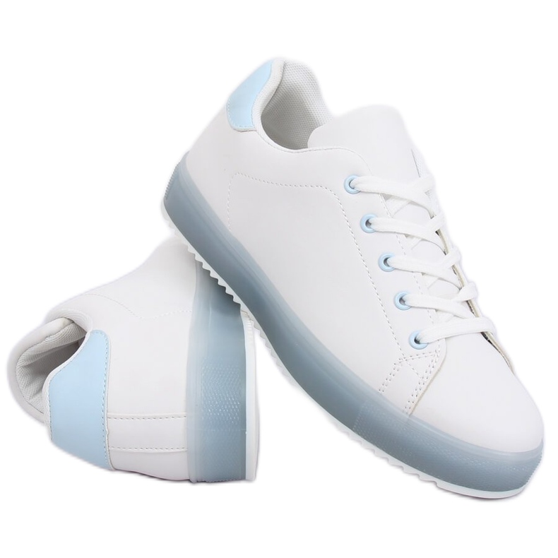 Weiße und blaue Sneakers für Damen 9118 Blue 1