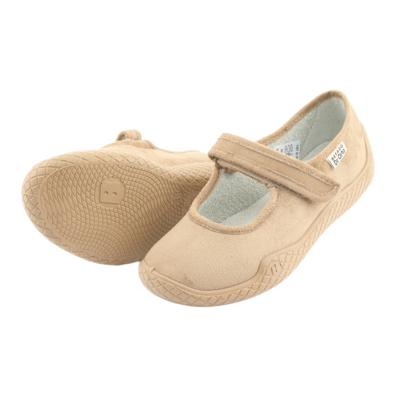 Dr.orto Befado Frauen Ballerinas Pu-Young 197D004 Beige Klettverschluss Silber-Einsatz 5