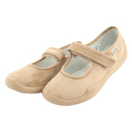Dr.orto Befado Frauen Ballerinas Pu-Young 197D004 Beige Klettverschluss Silber-Einsatz 3
