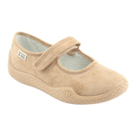 Dr.orto Befado Frauen Ballerinas Pu-Young 197D004 Beige Klettverschluss Silber-Einsatz 1