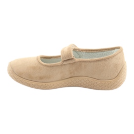 Dr.orto Befado Frauen Ballerinas Pu-Young 197D004 Beige Klettverschluss Silber-Einsatz 2
