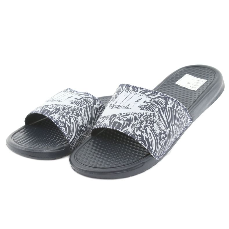 Nike Benassi Just Do It Print 631261-403 Slide weiß navy blau 2