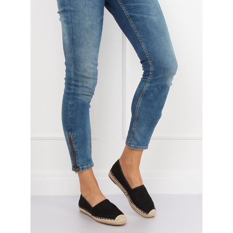 Schwarze Damen Espadrilles N-2978 Schwarz 1