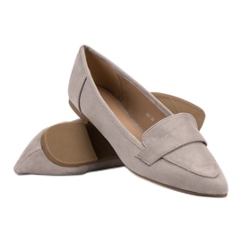 Super Me Wildleder Ballerina In Spitz grau 2