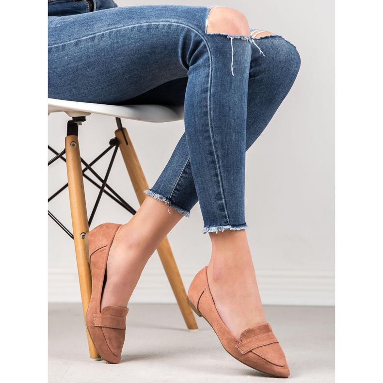 Super Me Wildleder Ballerina In Spitz rosa 2