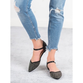 Primavera Verschlossene Ballerinas mit Cubic Zirkonia schwarz 2