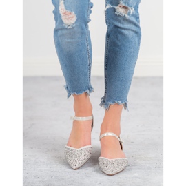 Primavera Verschlossene Ballerinas mit Cubic Zirkonia grau 1