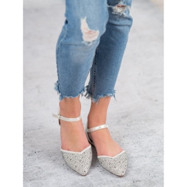 Primavera Verschlossene Ballerinas mit Cubic Zirkonia grau 2