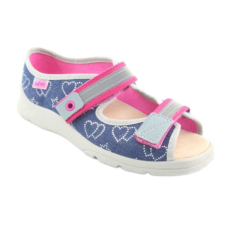 Befado Kinderschuhe 869Y134 grau rosa navy blau 1