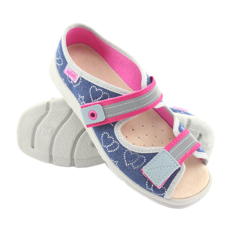Befado Kinderschuhe 869Y134 grau rosa marineblau 3