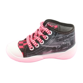 Befado Kinderschuhe 218P050 schwarz grau rot 2