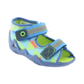 Blaue, grüne Befado 250P059 Hausschuhe orange 1