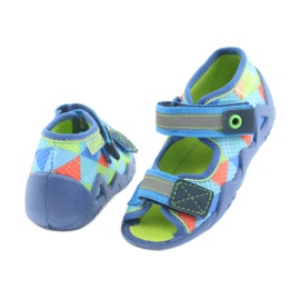 Blaue, grüne Befado 250P059 Hausschuhe orange 4